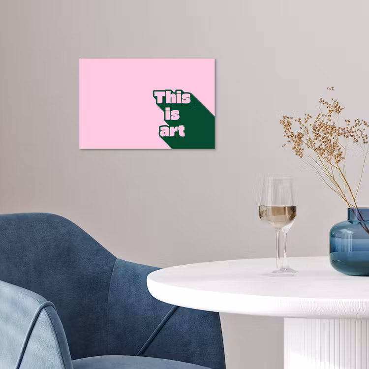Poster - Groen - Teskt - This is art - Roze — 4
