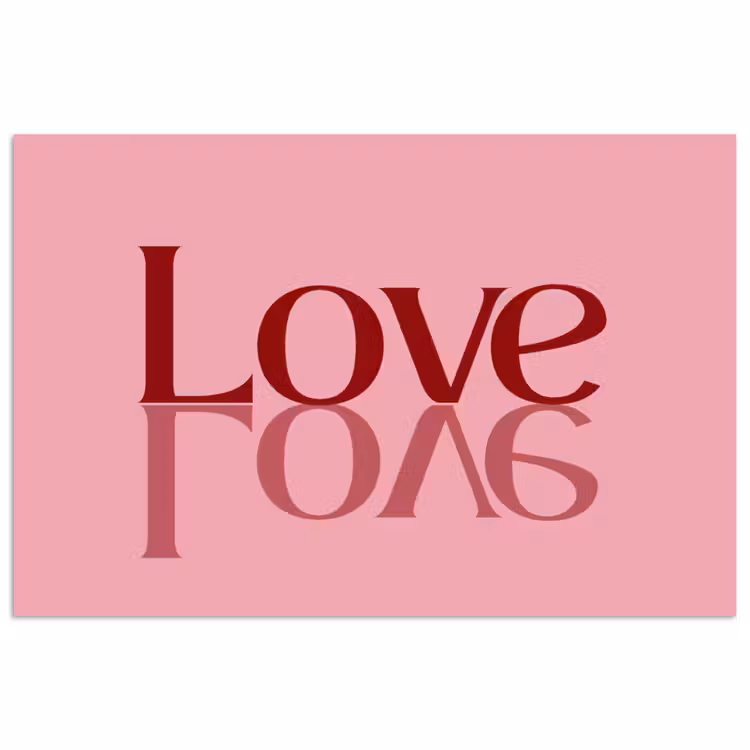 Poster - Love - Roze - Spiegeling — 1