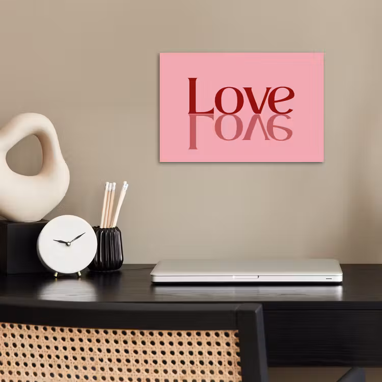 Poster - Love - Roze - Spiegeling — 2