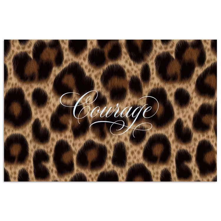 Poster - Luipaardprint - Bruin - Courage - Sierlijk — 1