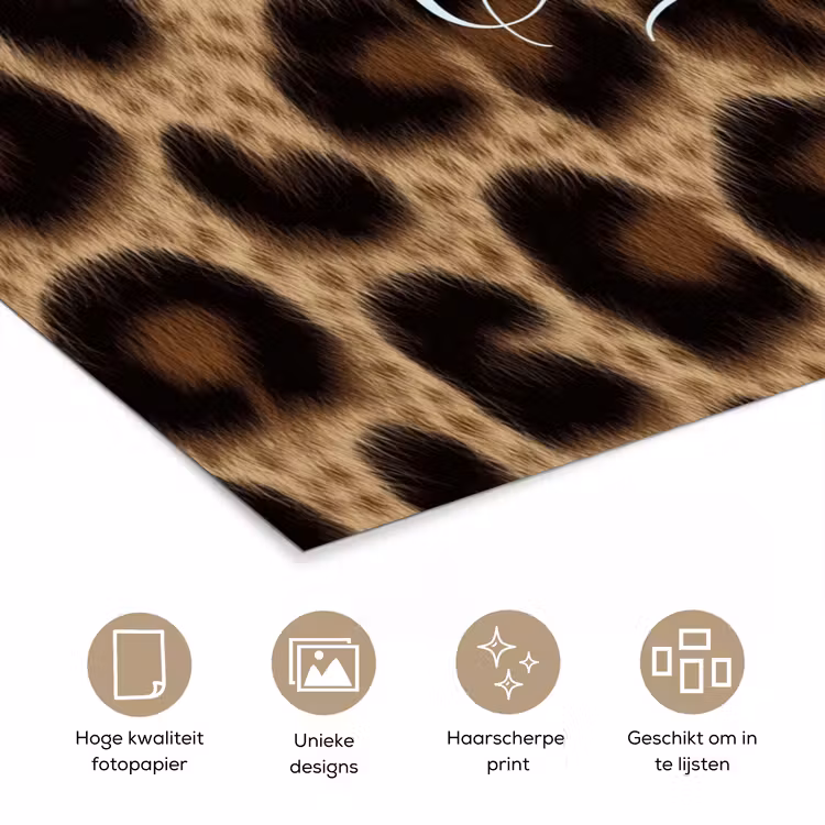 Poster - Luipaardprint - Bruin - Courage - Sierlijk — 5