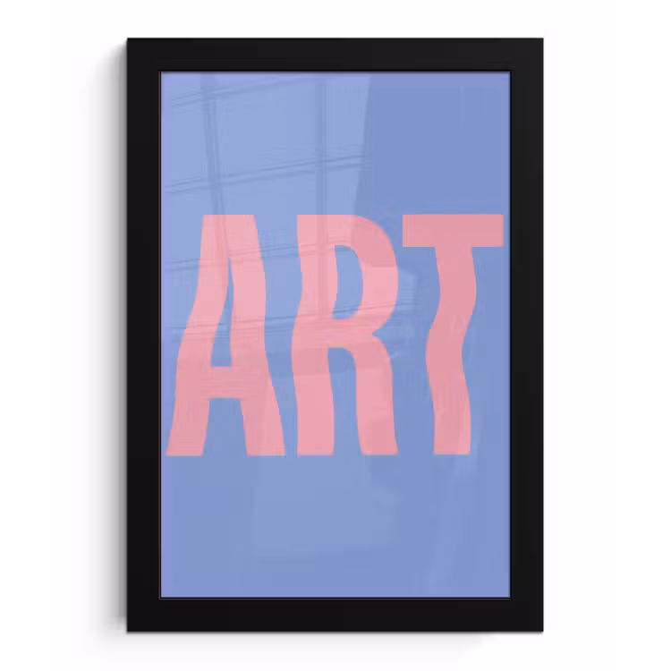Poster met lijst - Art - Roze - Blauw — 1