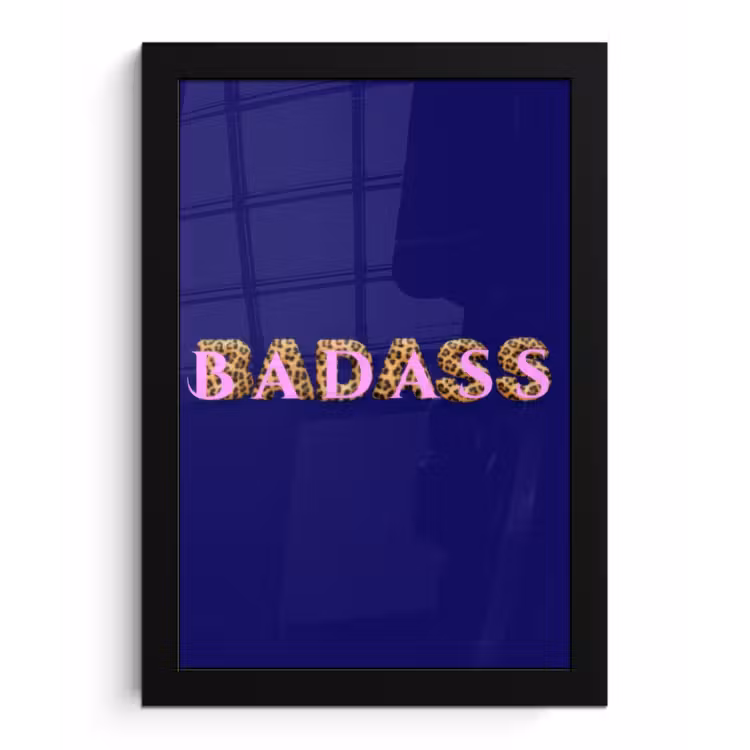 Poster met lijst - Badass - Panterpint - Schaduw - Roze — 1