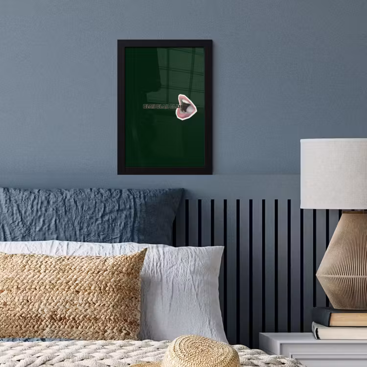 Poster met lijst - BLAH BLAH BLAH - Mond - Groen — 4