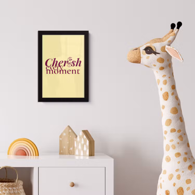 Poster met lijst - Cherish every moment - Cocktailglas - Geel — 5