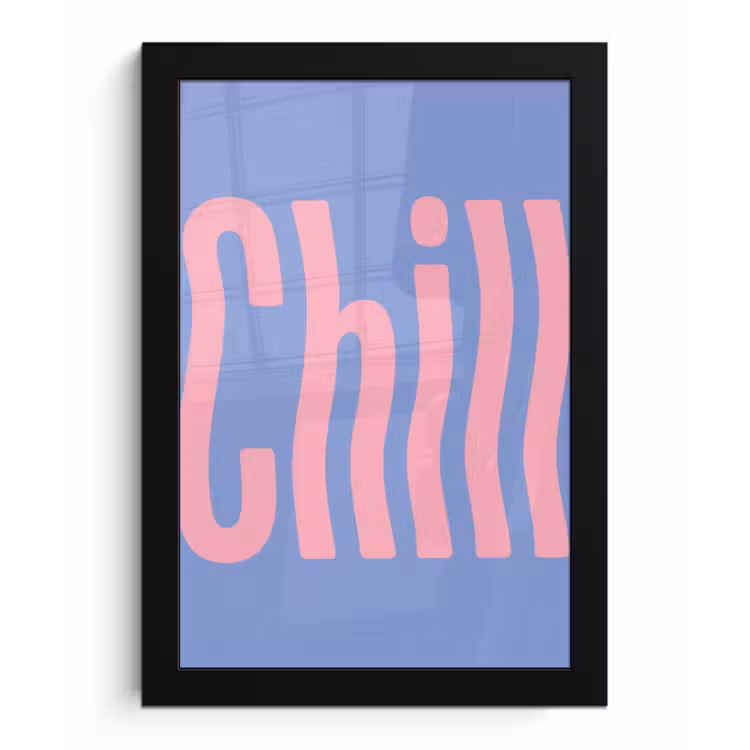 Poster met lijst - Chill - Roze - Blauw - Golvend — 1