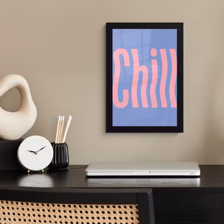 Poster met lijst - Chill - Roze - Blauw - Golvend — 3