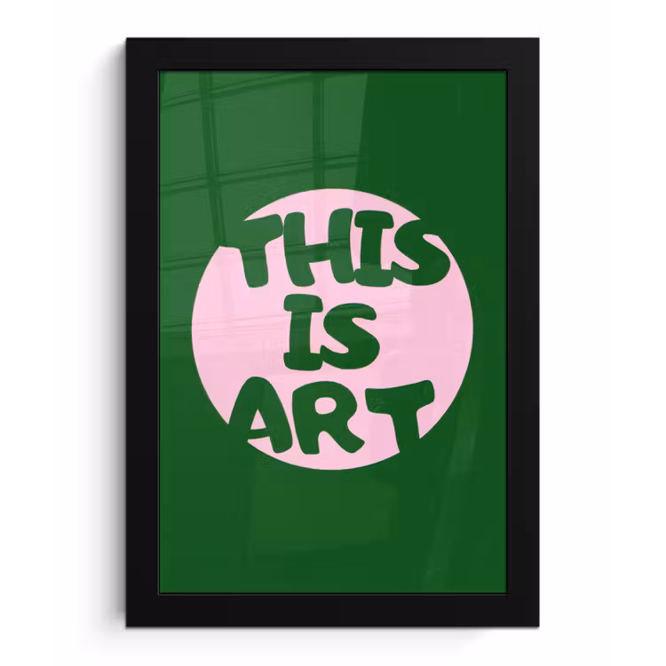 Poster met lijst - Cirkel - Roze - Tekst - Art — 1