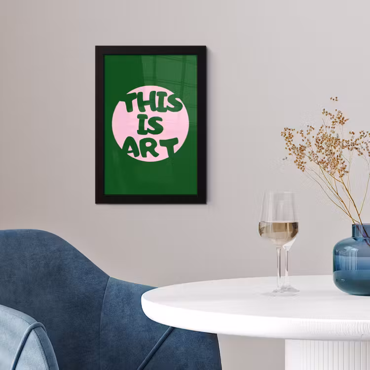 Poster met lijst - Cirkel - Roze - Tekst - Art — 2