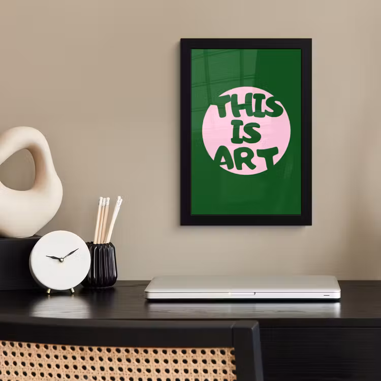 Poster met lijst - Cirkel - Roze - Tekst - Art — 3
