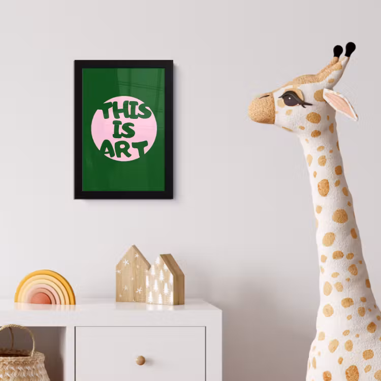 Poster met lijst - Cirkel - Roze - Tekst - Art — 5