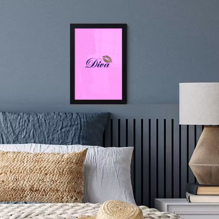 Poster met lijst - Diva - Lip - Panterprint - Roze — 4