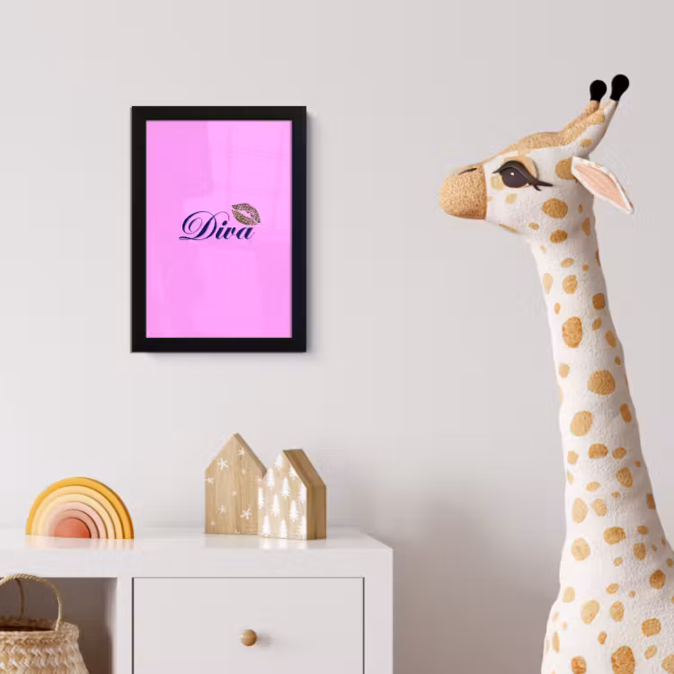 Poster met lijst - Diva - Lip - Panterprint - Roze — 5