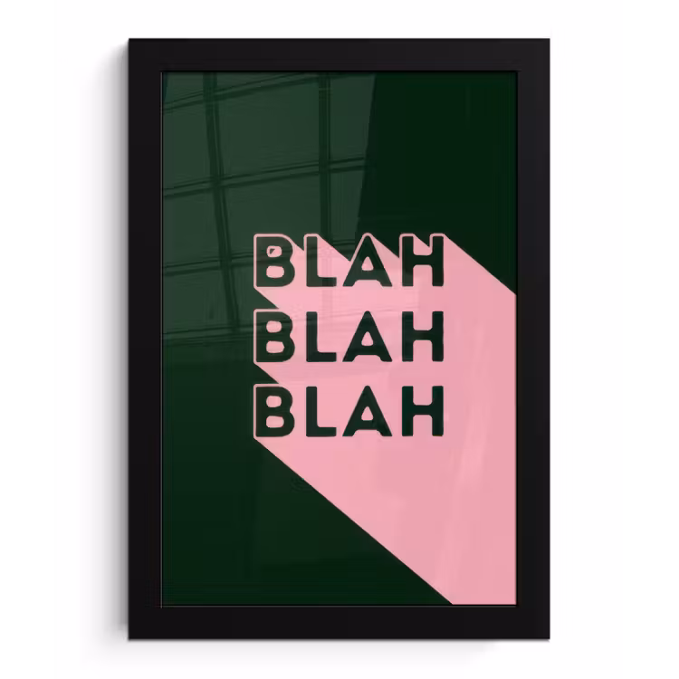 Poster met lijst - Donkergroen - Tekst - Schaduw - Grafisch — 1