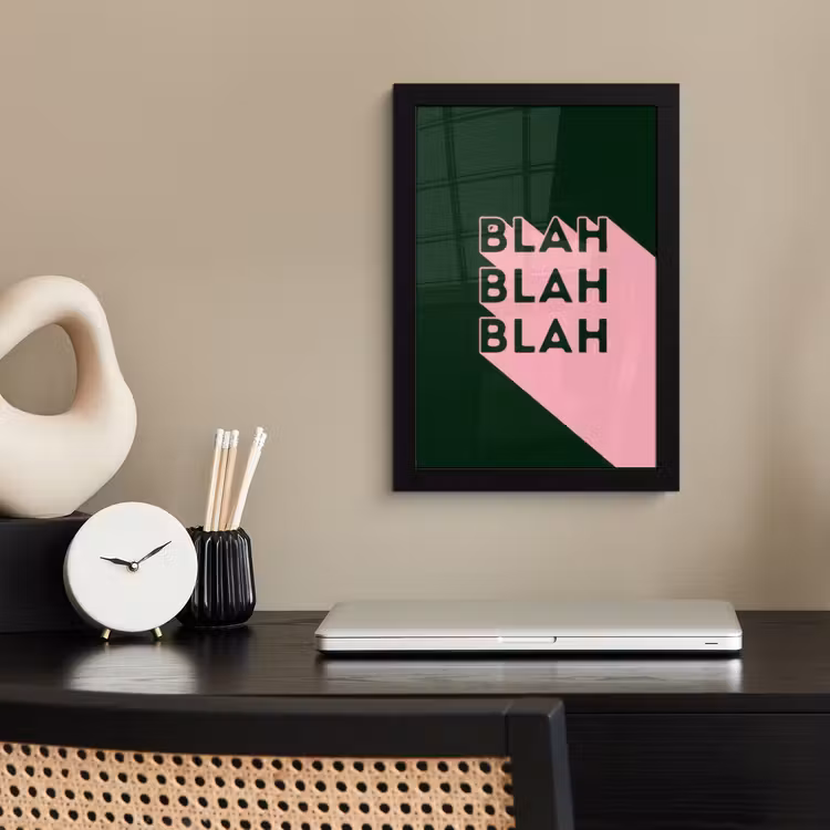 Poster met lijst - Donkergroen - Tekst - Schaduw - Grafisch — 3