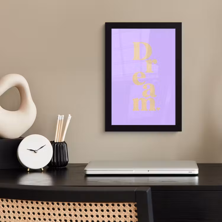 Poster met lijst - Dream - Paars - Typografisch — 3