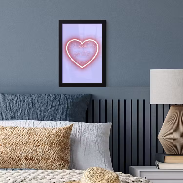 Poster met lijst - I liked it so it's mine - Neon hart - Paars — 4