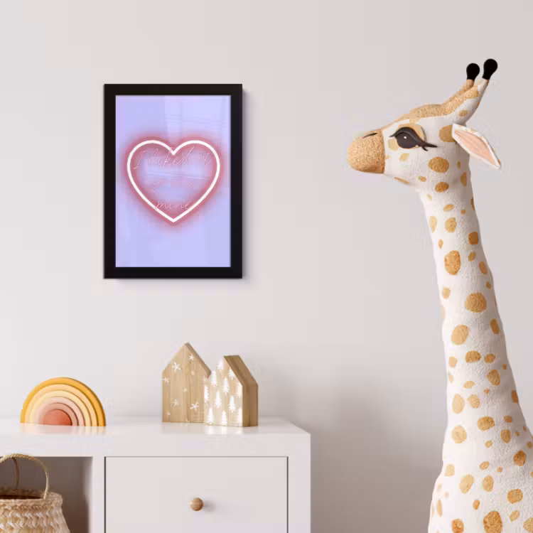 Poster met lijst - I liked it so it's mine - Neon hart - Paars — 5