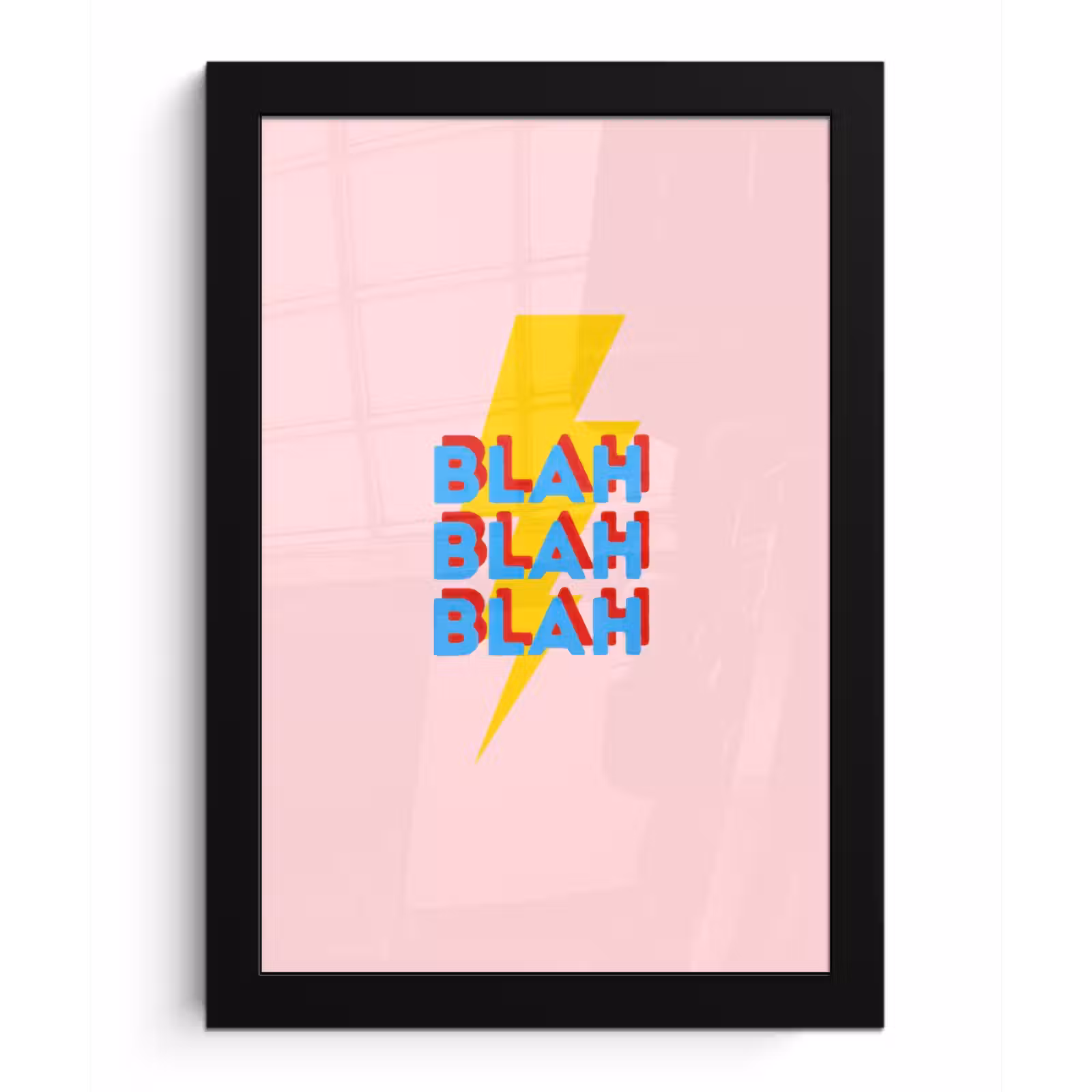Poster met lijst - Blah - Bliksem - Roze — 1