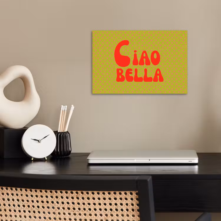 Poster - Ciao bella - Rood - Groen - Stippen — 2