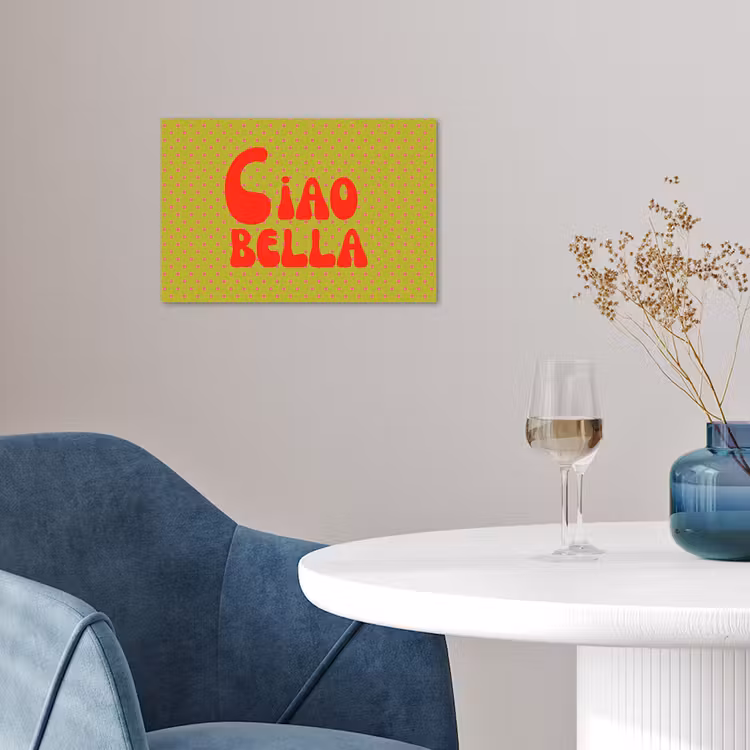 Poster - Ciao bella - Rood - Groen - Stippen — 4