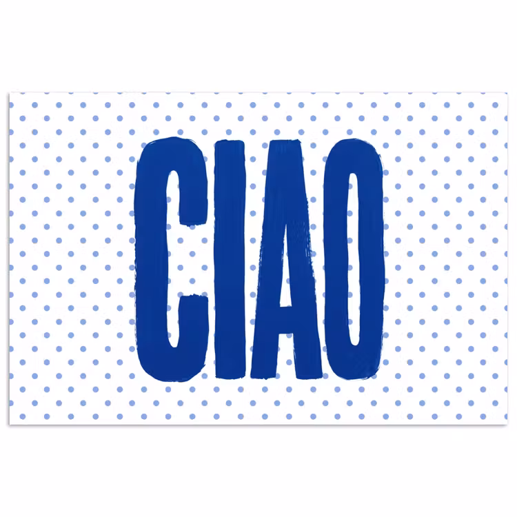 Poster - Ciao - Stippen - Roze - Wit — 1