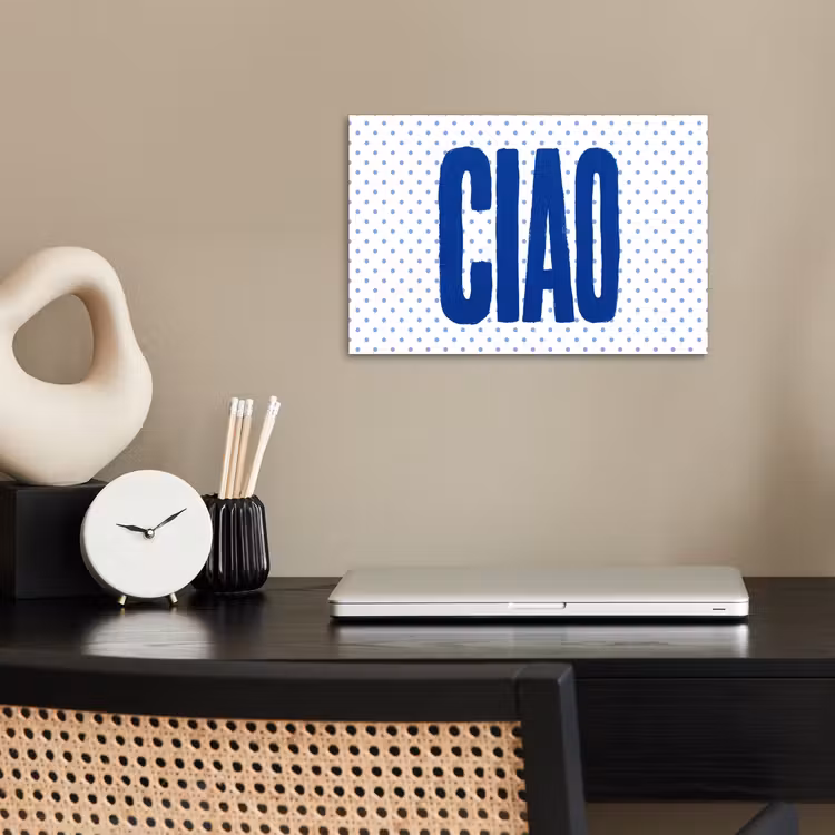 Poster - Ciao - Stippen - Roze - Wit — 2