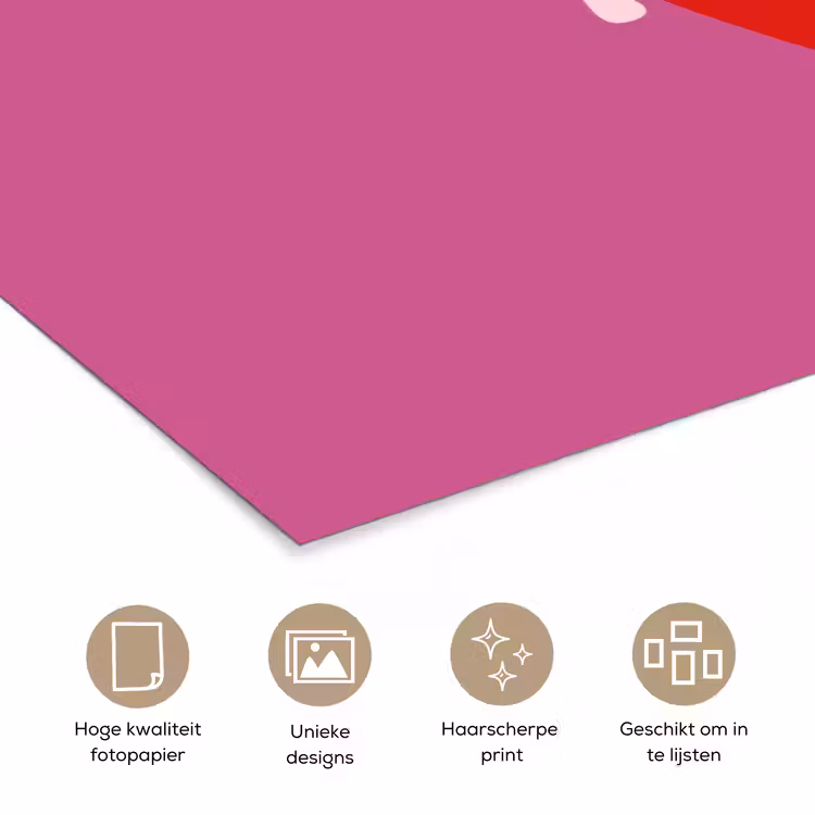 Poster - Girl power - Hart - Roze - Rood — 5
