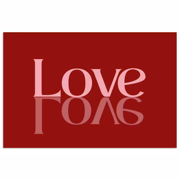 Poster - Love - Spiegeling - Rood — 1