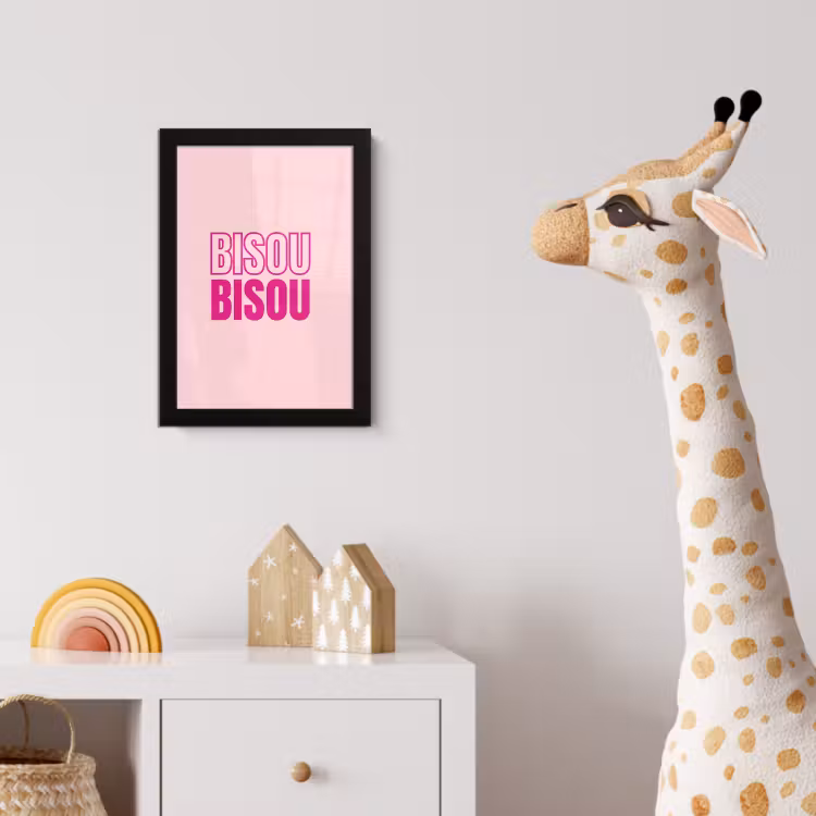 Poster met lijst - Bisou - Roze - Minimalistisch — 5