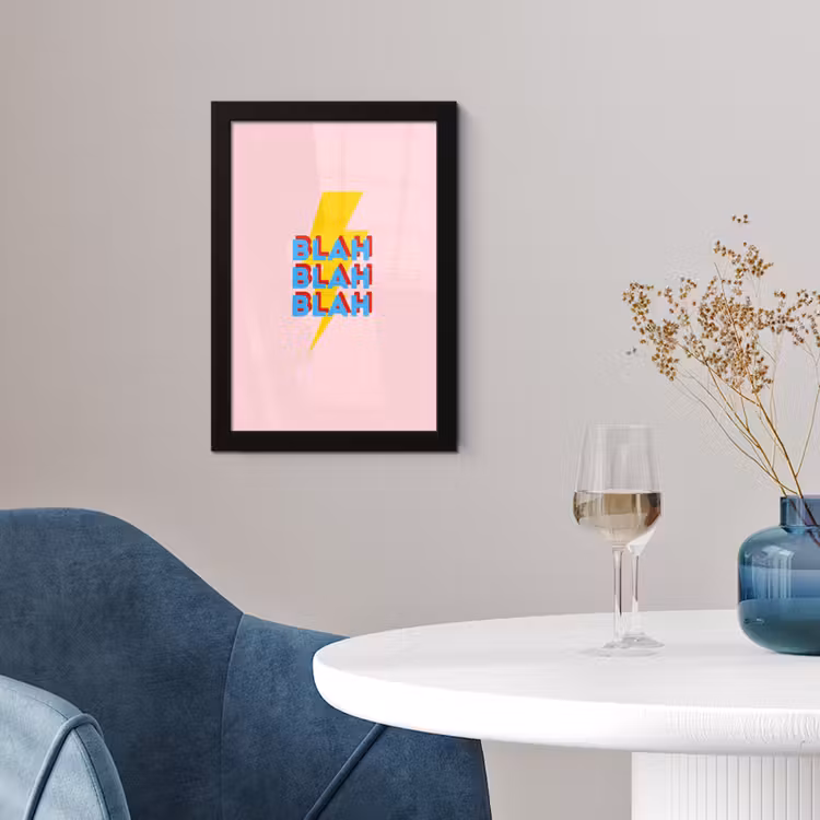Poster met lijst - Blah - Bliksem - Roze — 2