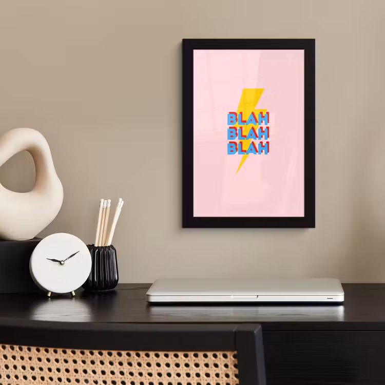 Poster met lijst - Blah - Bliksem - Roze — 3