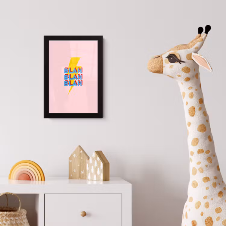 Poster met lijst - Blah - Bliksem - Roze — 5