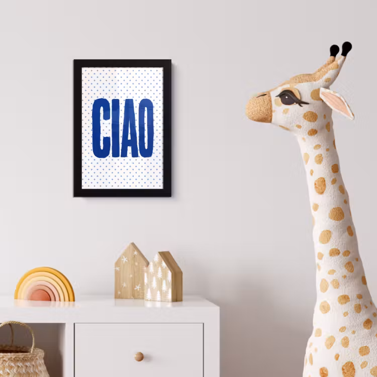 Poster met lijst - Ciao - Stippen - Roze - Wit — 5