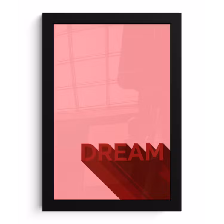 Poster met lijst - Dream - 3D - Rood - Roze — 1