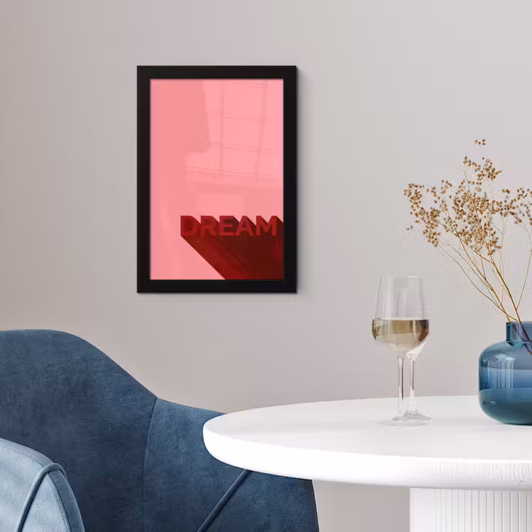 Poster met lijst - Dream - 3D - Rood - Roze — 2