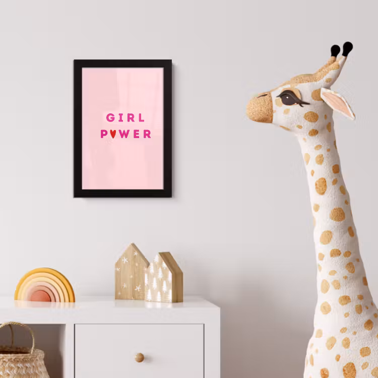 Poster met lijst - Girl power - Roze - Hartje — 5