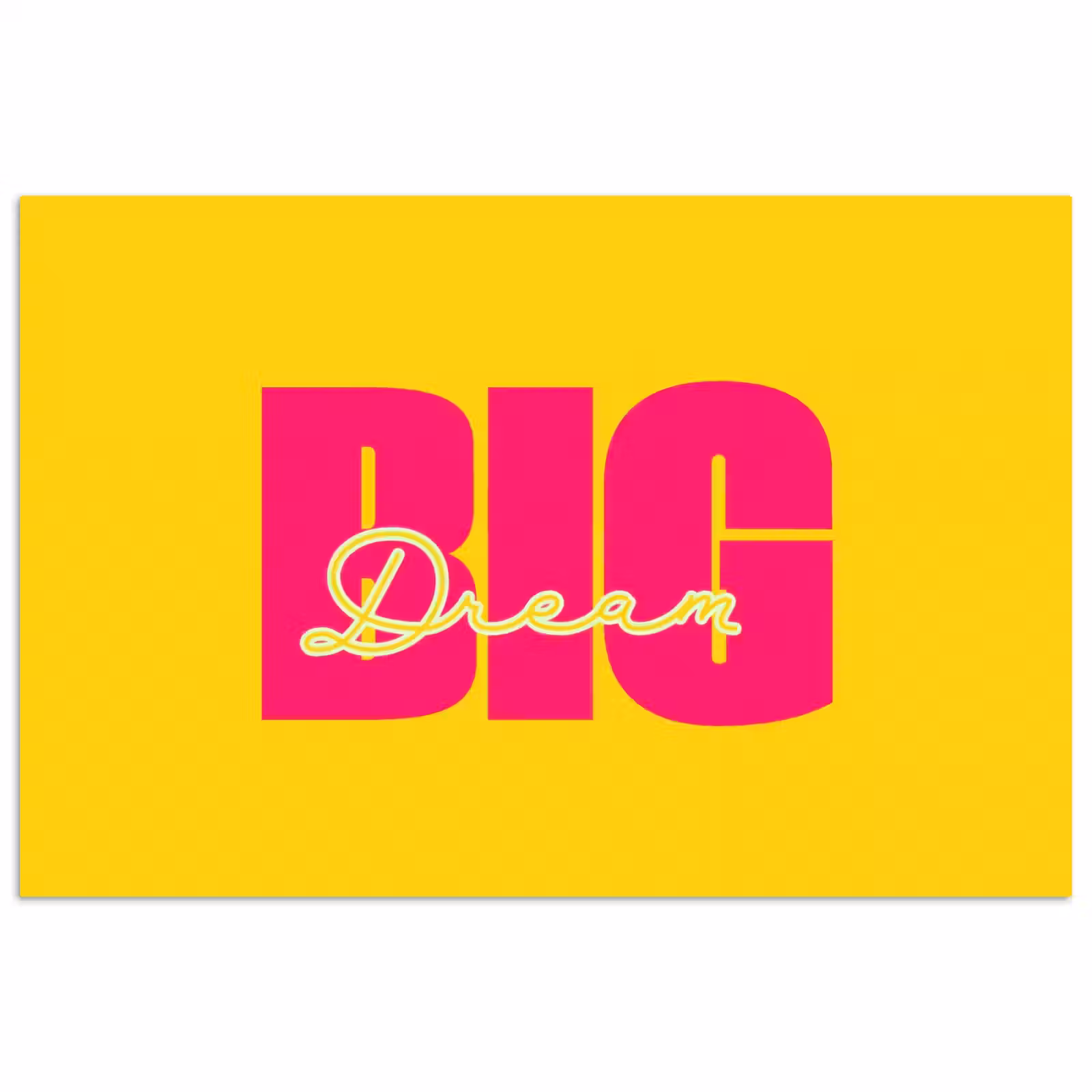 Poster - Dream big - Geel - Roze — 1