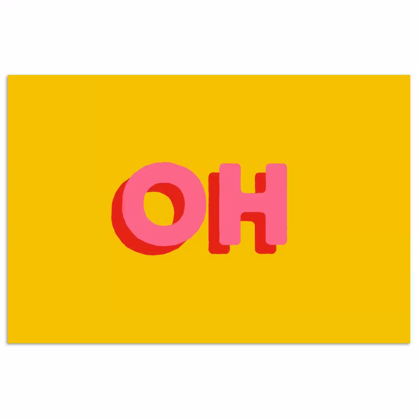 Poster - Geel - Roze - Oh - 3D — 1