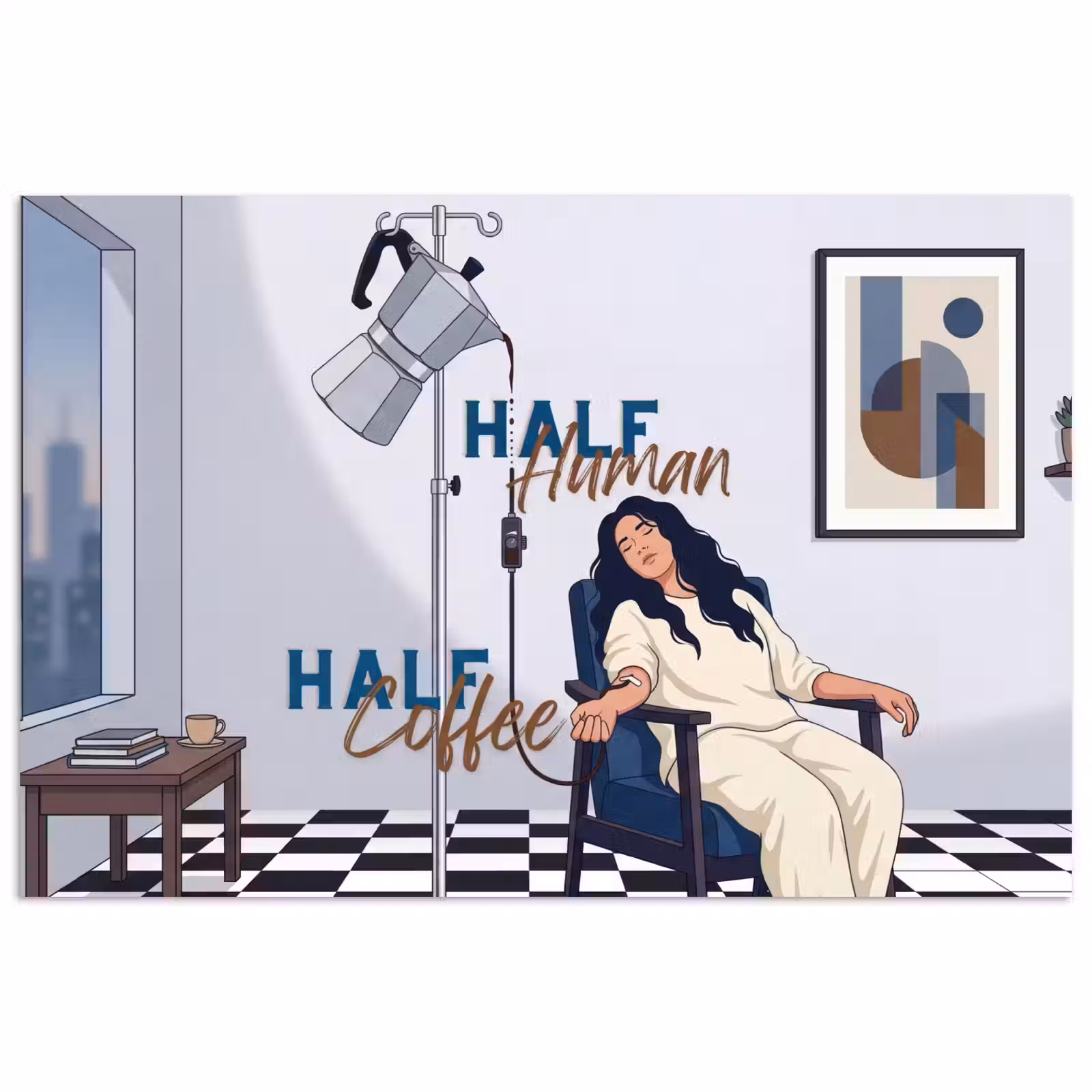 Poster - Half human, Half Coffee - Infuus - Koffie — 1