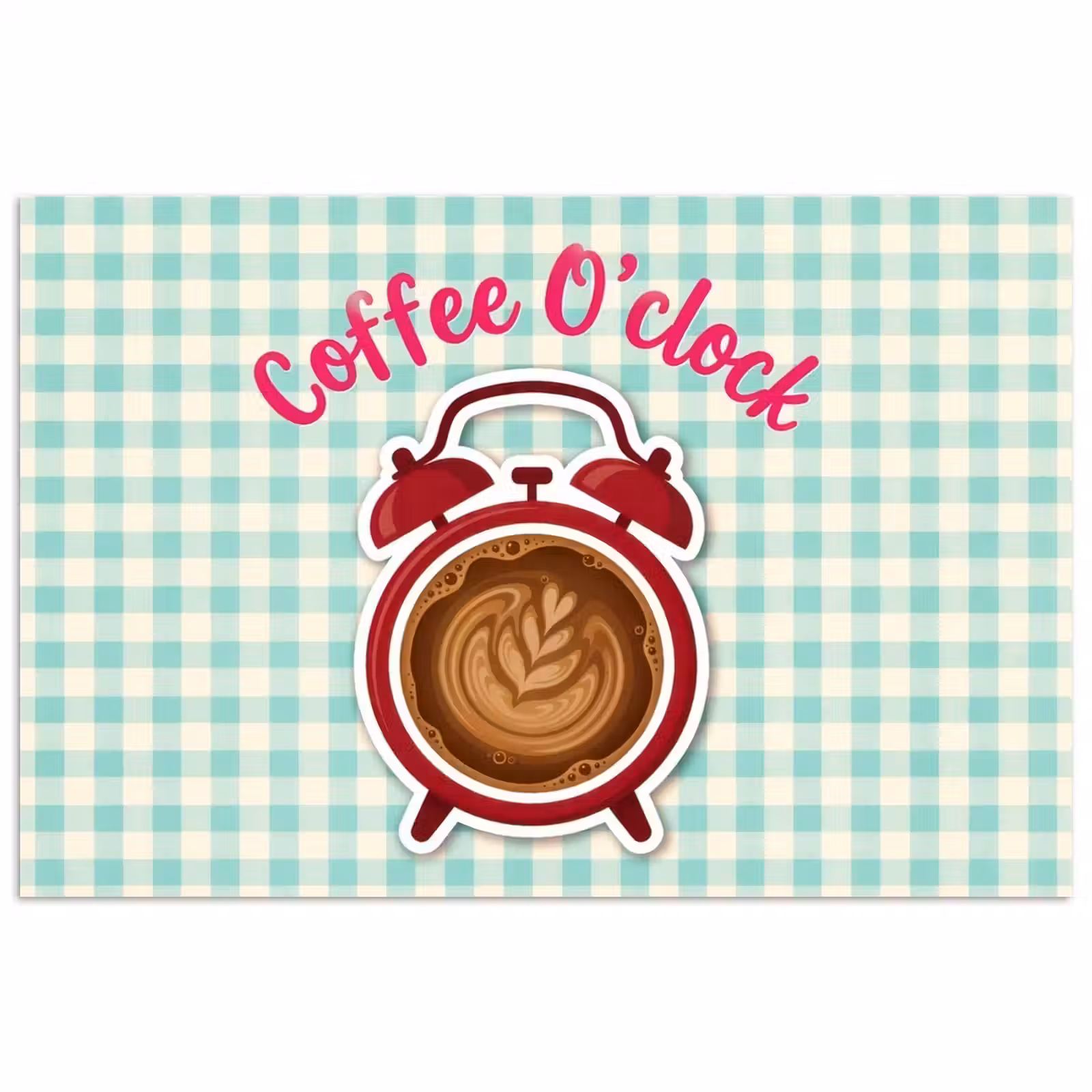 Poster - Koffie - Klok - Groen — 1