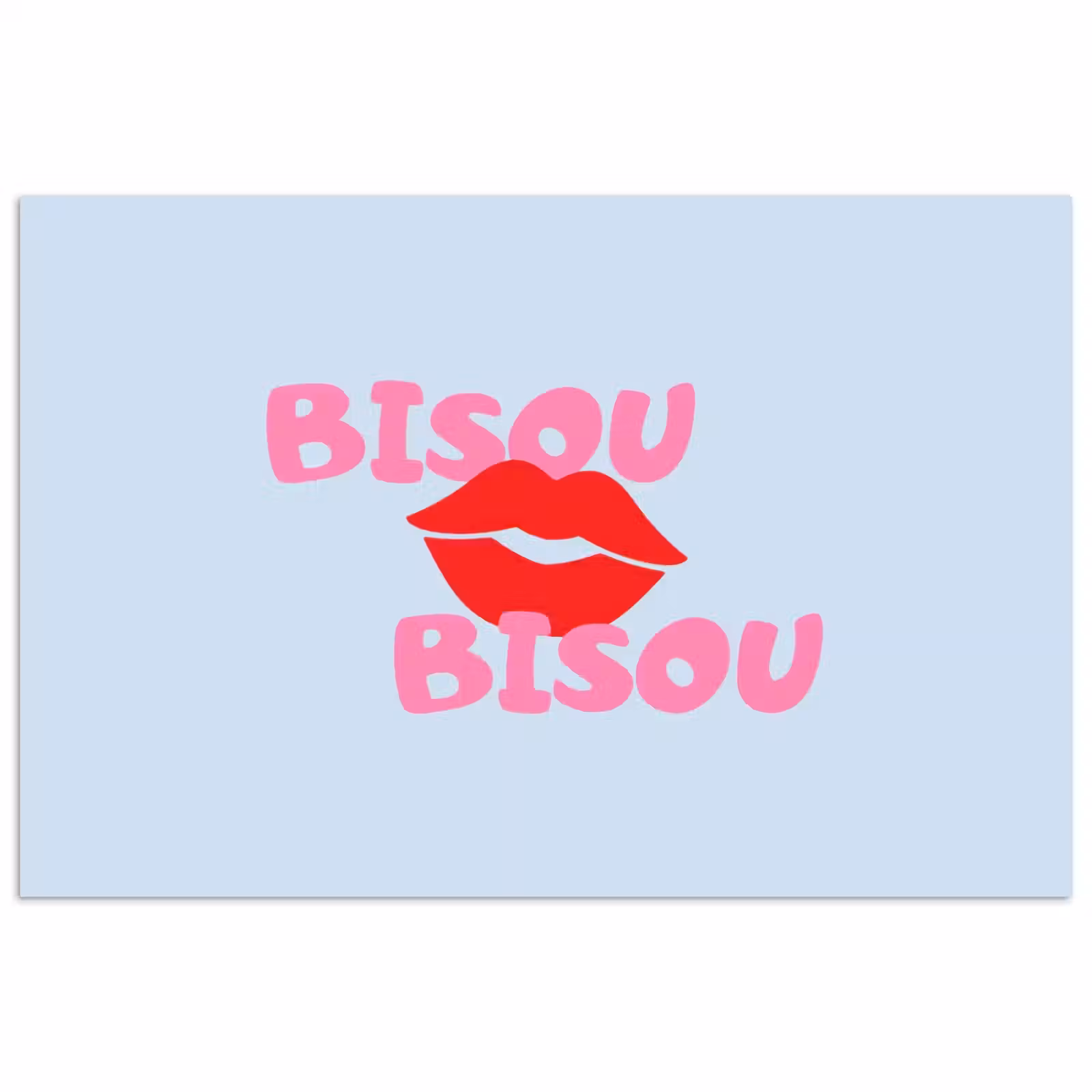 Poster - Lippen - Bisou - Blauw — 1