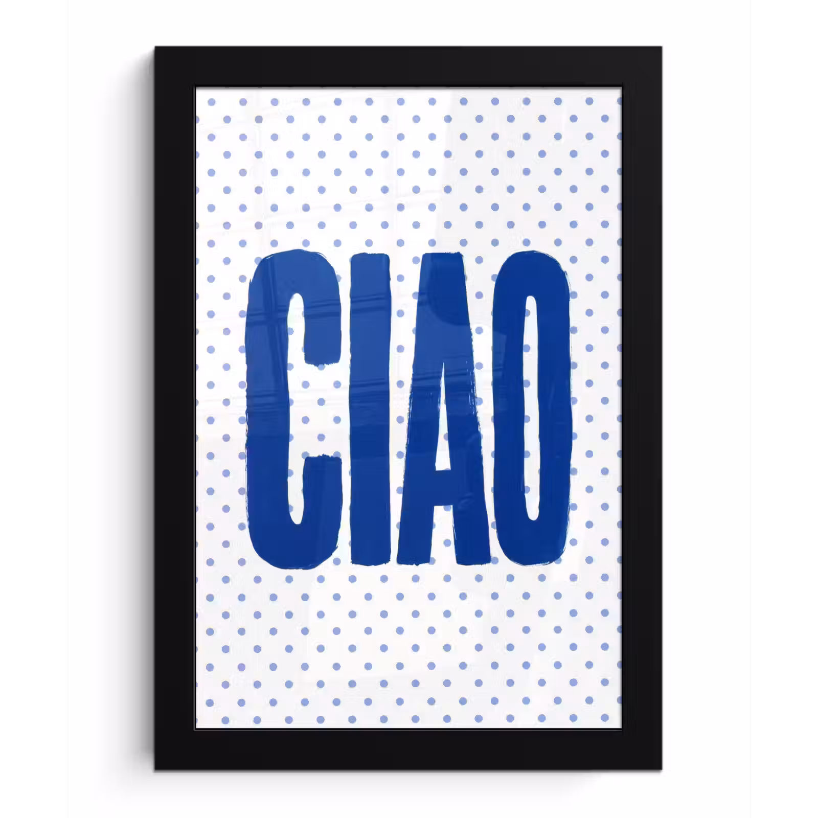 Poster met lijst - Ciao - Blauw - Stippen — 1