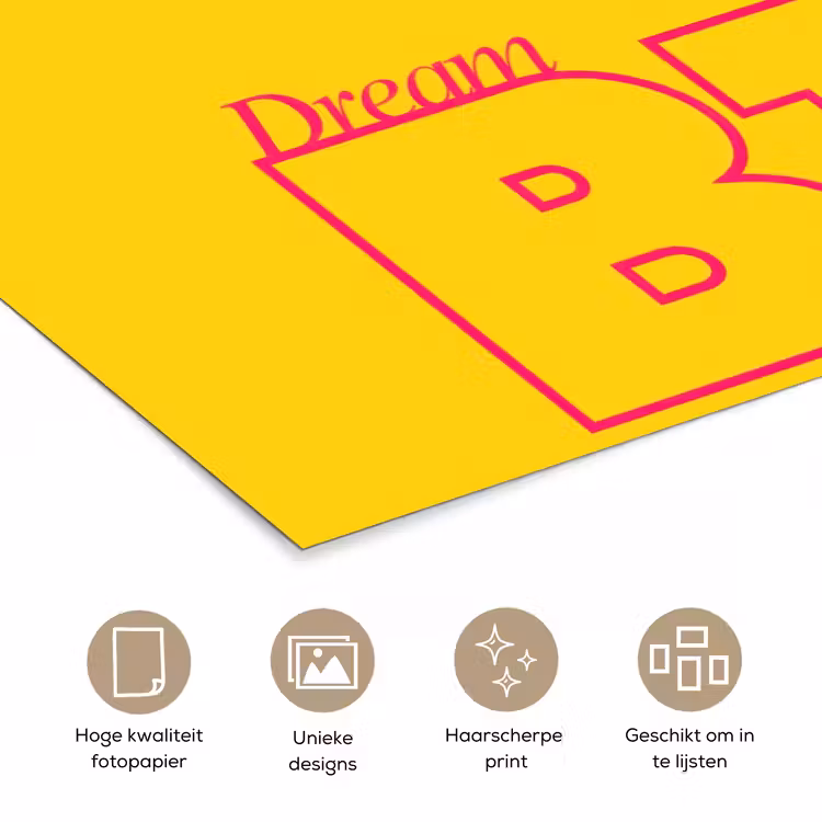 Poster - Dream big - Geel - Grafisch — 5