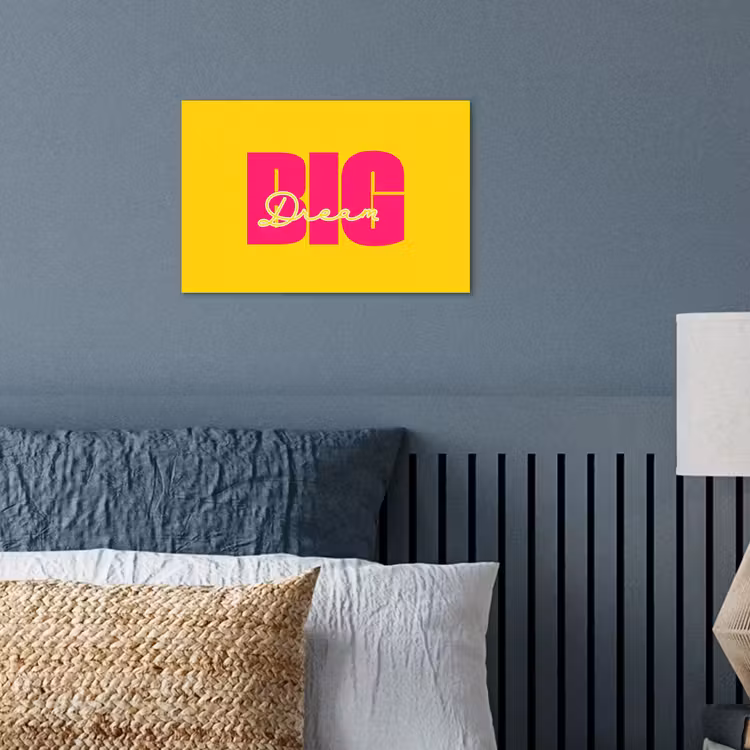Poster - Dream big - Geel - Roze — 3