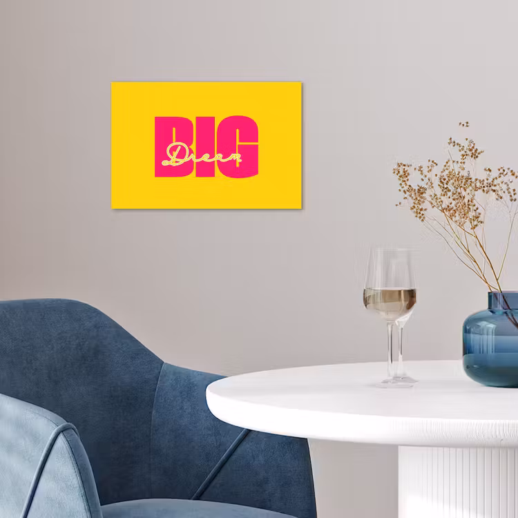 Poster - Dream big - Geel - Roze — 4