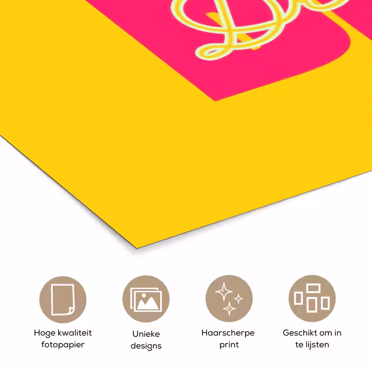 Poster - Dream big - Geel - Roze — 5