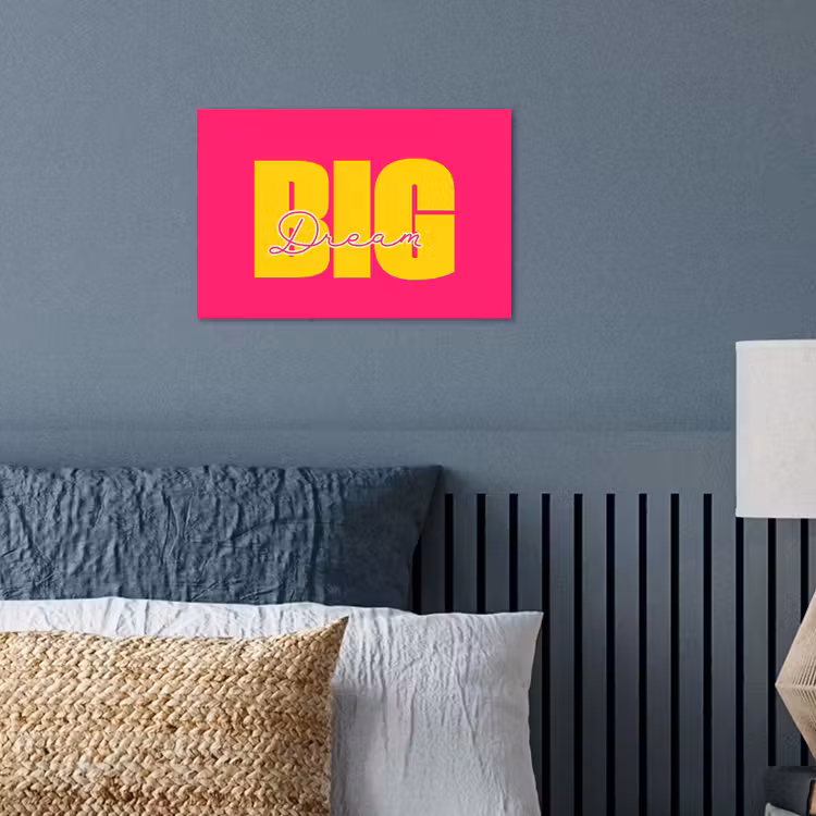 Poster - Dream big - Roze - Geel - Minimalistisch — 3