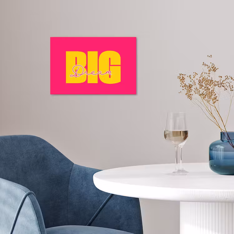 Poster - Dream big - Roze - Geel - Minimalistisch — 4