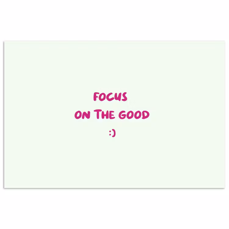 Poster - Focus - Beige - Roze - Smiley — 1